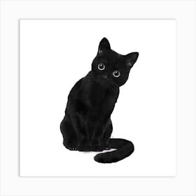 Spooky Cute Cat Square Art Print