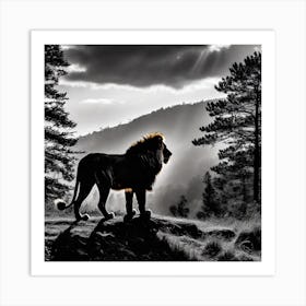 Lion In The Forest 20 Art Print