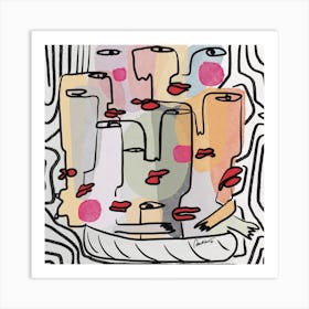 Abstract group of people Art Print