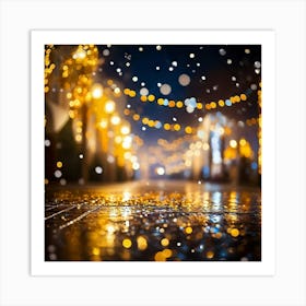 A Night Scene Lit With Magical Sparkling Decorations And Luxurious Shimmering Lights Glowing In A (1) 2 1 Art Print