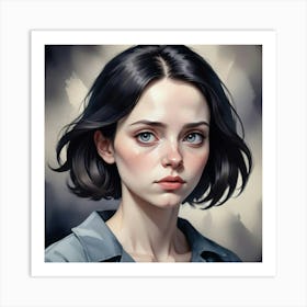 Girl With Blue Eyes 4 Art Print