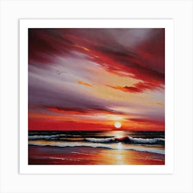 Sunset On The Beach 482 Art Print