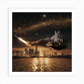 Spaceship In The Sky Art Print