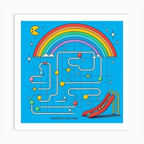 Rainbow Maze Art Print