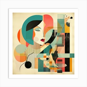 Abstract Woman With Guitar Art Print