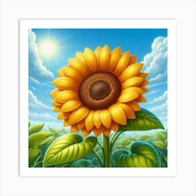 Sunflower In The Field Art Print