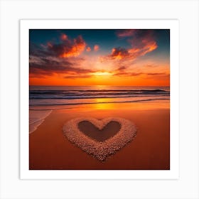 Heart In The Sand Art Print