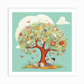 Tree Of Books Art Print