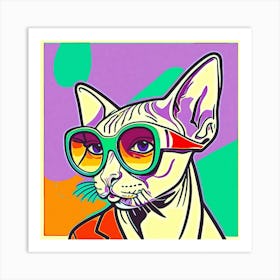 Mr Sphynx Cat Art Print