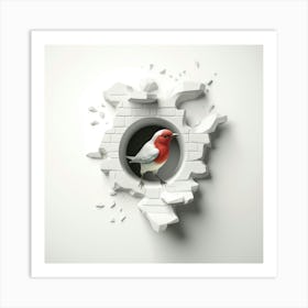 Bird In A Hole 2 Art Print