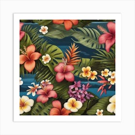 Hawaiian Flowers 1 Art Print