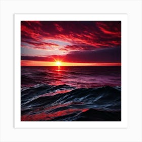 Sunset Over The Ocean 36 Art Print