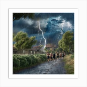 A Cinematic And Vibrant Depiction Of A Village Sur 3 31y6q6t6avaypn3sn Ea H0cozwcmtiqrinid7sytla Art Print