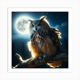Owl In The Night Art Print