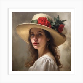 Girl In A Hat Art Print