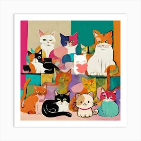 Cats And Kittens- pet cute animals Art Print