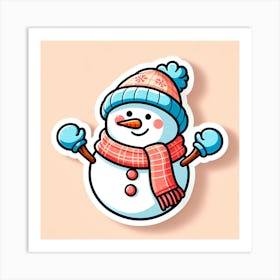 Snowman Sticker 1 Art Print