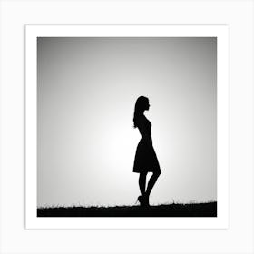 Silhouette Of A Woman modern art Art Print