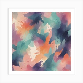 Watercolor Splashes 7 Art Print