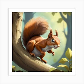 Squirrel In The Woods 1 Art Print