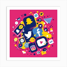 Social Media Icons 2 Art Print