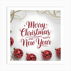 Merry Christmas And Happy New Year 2 Art Print