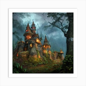 Kingdom Castle In The Forest Art Print