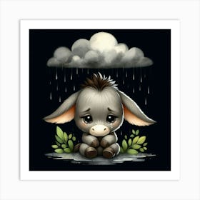 Donkey In The Rain 3 Art Print