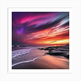 Sunset Over The Ocean Art Print