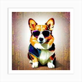 Corgi In Sunglasses 36 Art Print