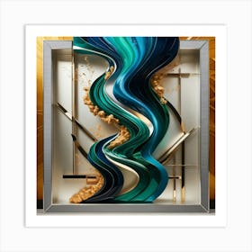 Blue And Gold Art Print