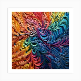 Colorful Feathers 3 Art Print