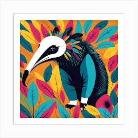 NEON AFRICAN ANTEATER Art Print