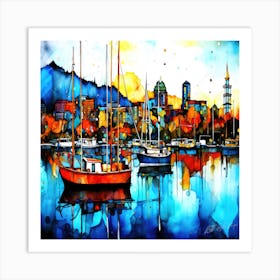 In Harbour - Auckland Cityscape Art Print