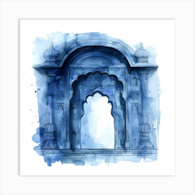 Watercolor Of An Indian Door 1 Art Print