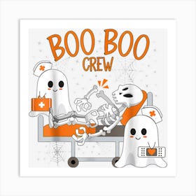 Boo Boo Crew Ghost Doctor With Paramedic Emt Nurse Halloween Art Print