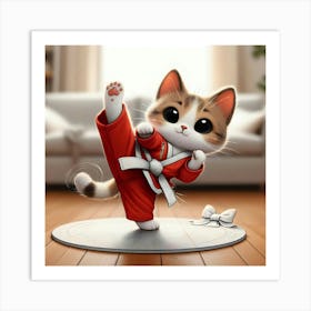 Karate Cat 8 Art Print