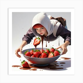 Strawberry Girl Art Print