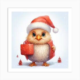 Christmas Chick Art Print