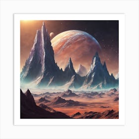 591756 Mountain Range On A Planet In Space Xl 1024 V1 0 Art Print