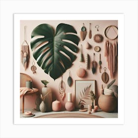 Large Monstera leaf 15 Art Print