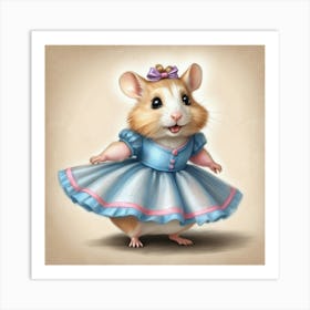 Hamster In A Dress Art Print