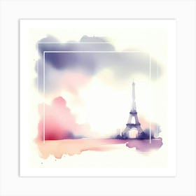 Watercolor Paris Eiffel Tower Art Print