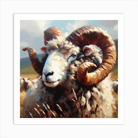 Rambouillet Ram Art Print