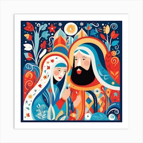 Jesus And Mary 3 Art Print