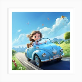 Shivangi Chavda A Light Blue Coloured 3d Car Open From Top A Cu De2cf193 0a2f 499c 93f6 Ffe27974dbce Art Print