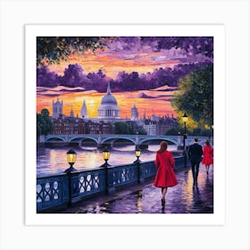 Sunset In London Art Print