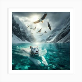 White Tiger In The Water 2 Art Print