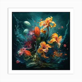 Flowers In The Water Art Print