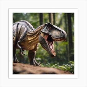 T-Rex In The Forest Art Print